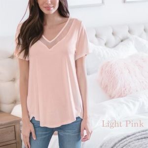 Coral V-neck Shirt